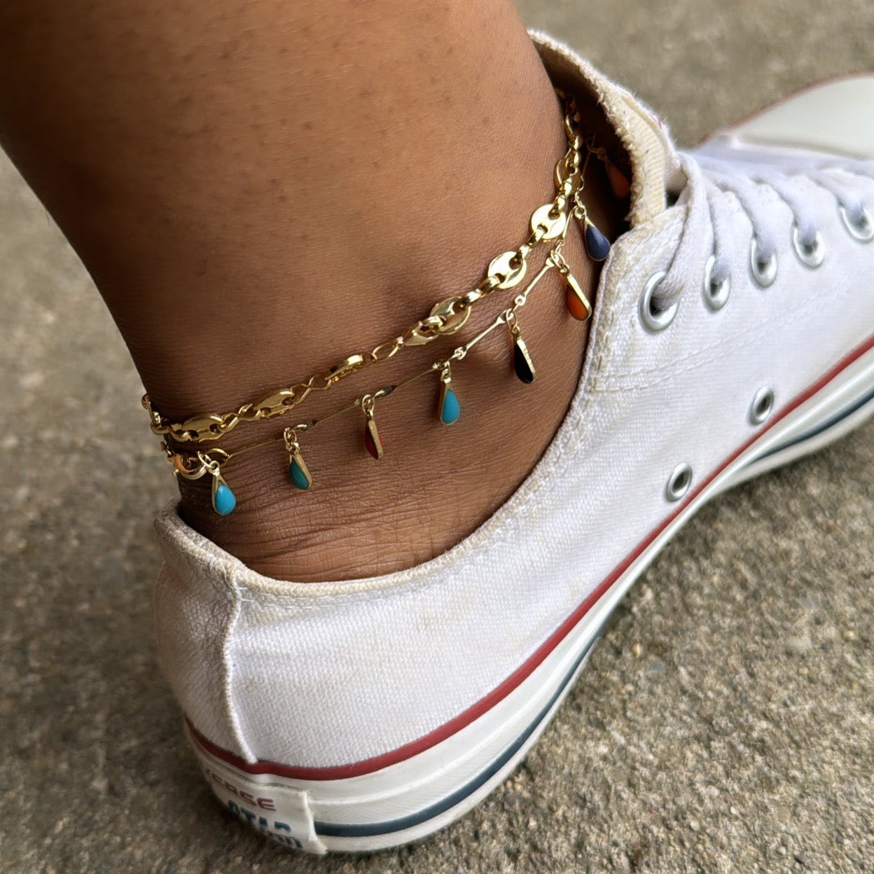 Dangling Enamel Anklet