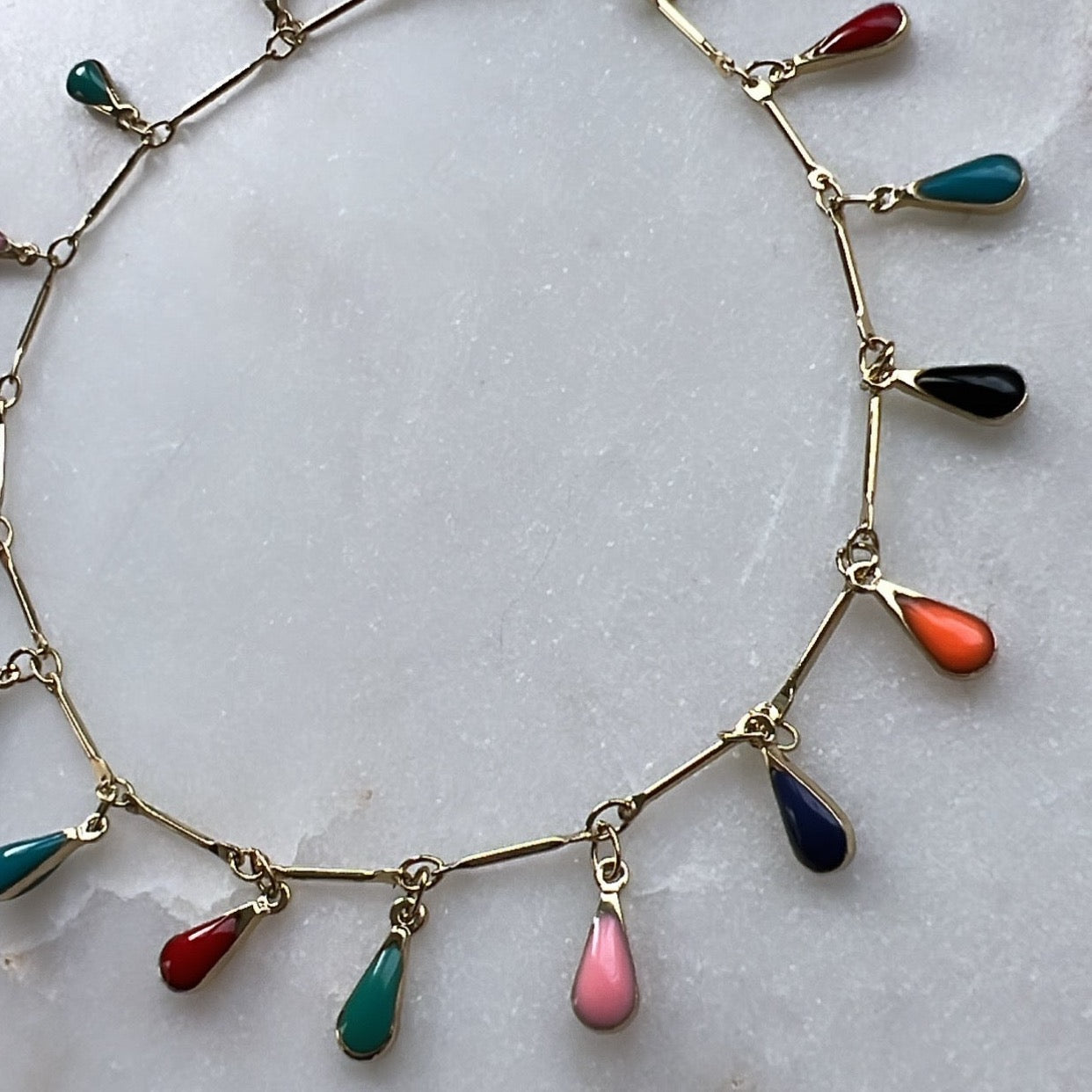 Dangling Enamel Anklet